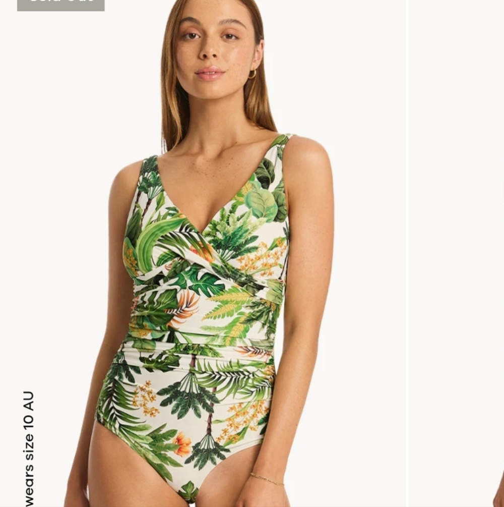 Sea Level Lotus Cross Front One Piece Swimsuit, SZ 4, NWT
